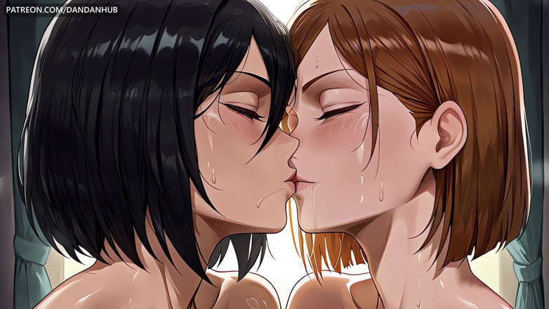 Dandanhub: No Queaï Kugisaki Et Mikasa Ackerman - Anime Yuri Crossover