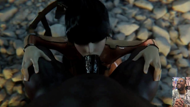 Good news media: Eve Deepthroating pulă mare și neagră, Chun-li Deepthroating o pulă tare în...