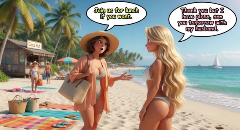 My night collection: Married Blonde's Beach Tease Becomes Wild House Game with Husband...