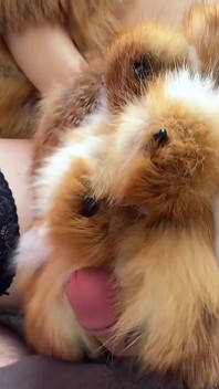 Pazzo sesso peloso! In pelliccia, plug anale peloso e maschera per cane! Gattina gioco di ruolo cane