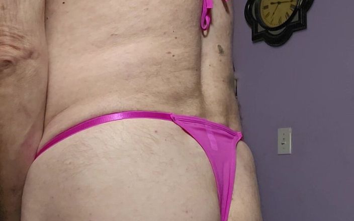 Fantasies in Lingerie: Nice Cumshot in My Pink Lace Bra and Panties