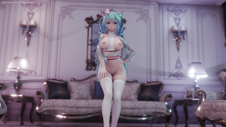 MikuMotion: Hatsune (g)i-dle - Královna Královna Erotická uniforma Striptýz Kolosální prsa se třesoucí