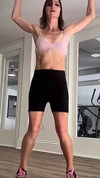 Skinny Fit Gym Girl Shows You Her Muscles and Works Out