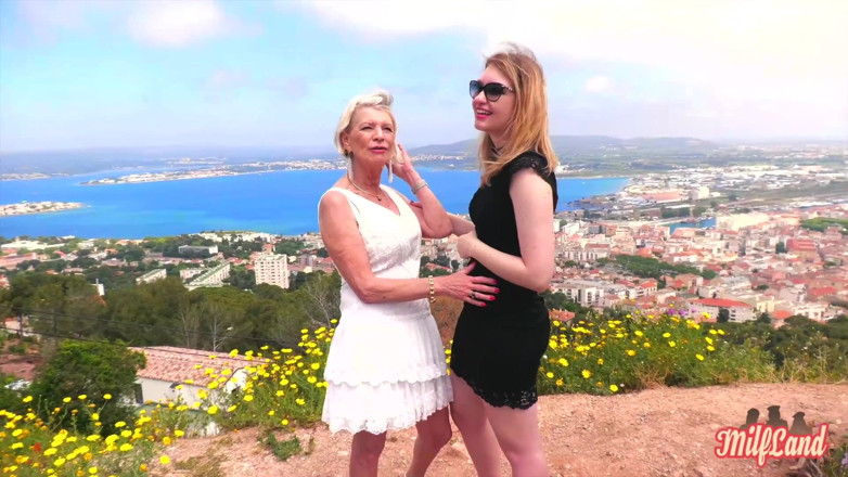 Milf land: Eva, una gilf de 70 años, está teniendo sexo con Lyna, 27...
