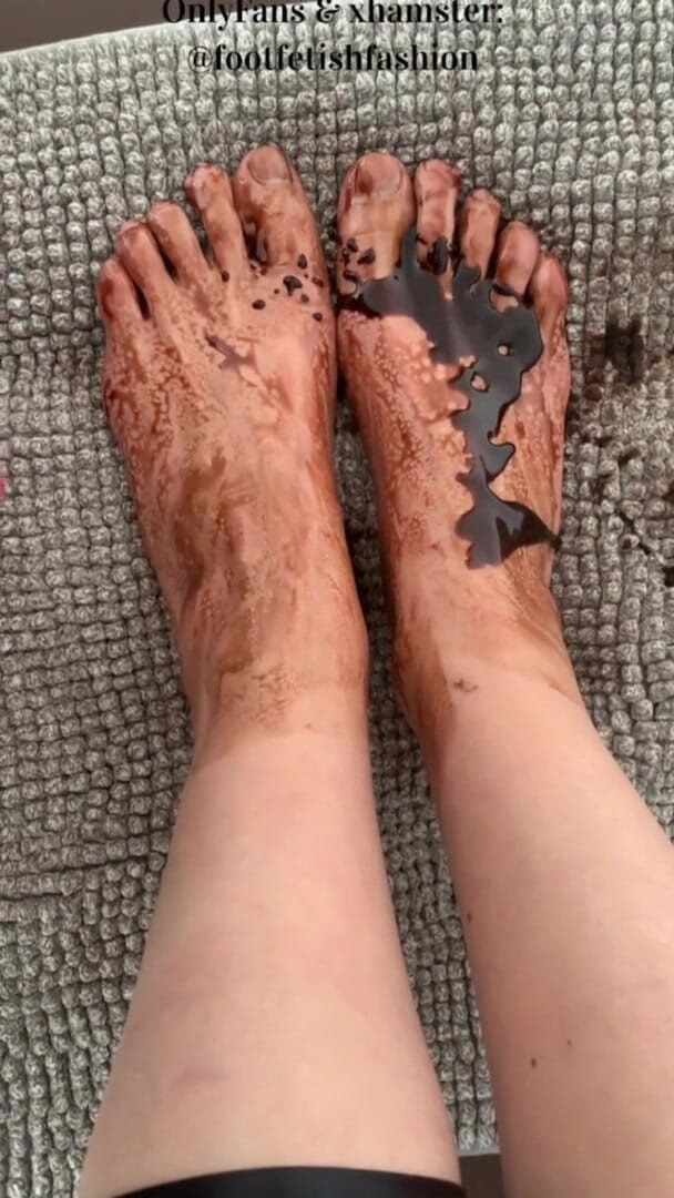 FootFetishFashion: Foot massage with chocolate, part 2/2