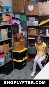 Tiny teen caught sneaking and stealing gets banged