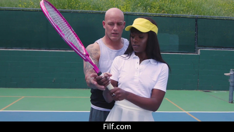FILF - Father I'd Like To Fuck: Tennis ebony Anna Foxxx takes anal lessons from coach