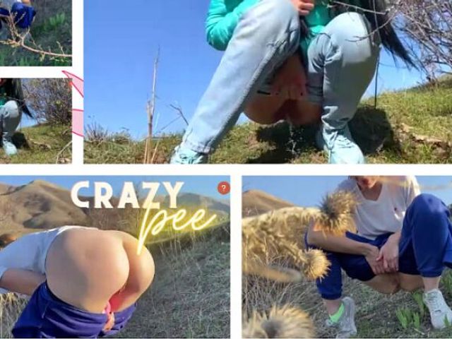 Crazy Pissing Girls: Outdoors and Floor (Margo & Alisa)