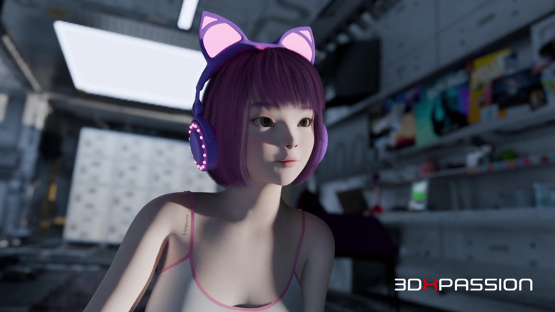 3dxpassion: 넥서스-3 조잡한 오럴과 대박 사정에 존나게 따먹히는 Catgirl Io