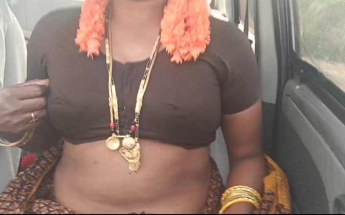 Telugu honey lips: Indická černá kráska. Nevlastní máma má sex v autě. Telugské sprosté řeči.