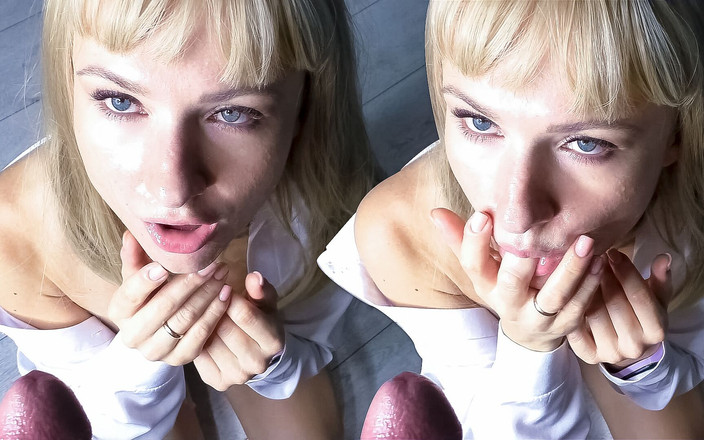 Laloka4you: Nadržená sekretářka vášnivě saje velkého čůráka a dostane sperma do úst POV