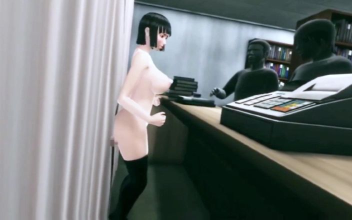 X Hentai: Group Sex at Book Store - Hentai 3D 47