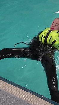 Neoprene Lust: Inflatable Snorkel Vest Pleasure in the Pool