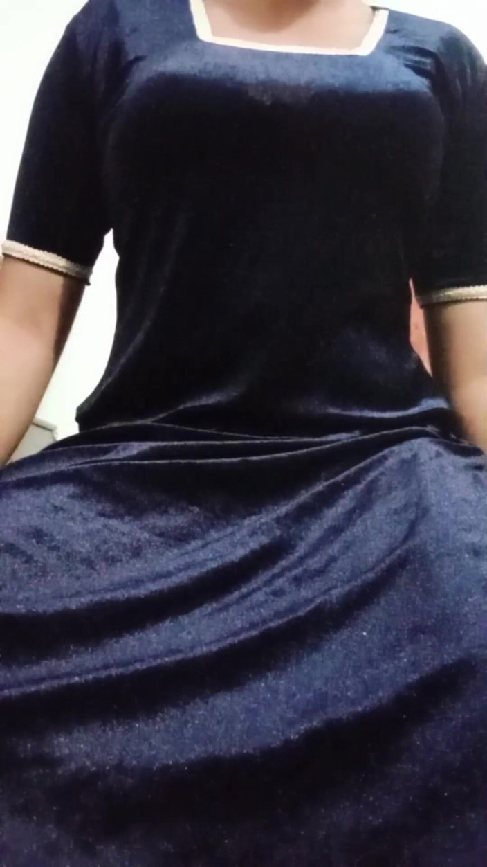 Gaurisissy: Indian Gay Crossdresser Gaurisissy Feeling Horny in Blue Salwar Kurta