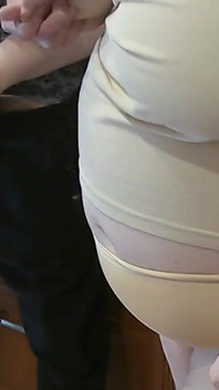 Cum in Mother-in-law's Mouth After Jerking off a Dick in the Kitchen