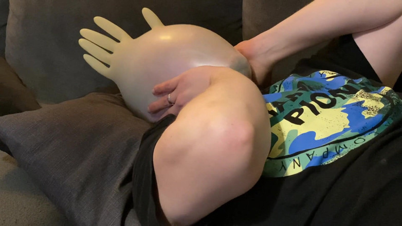 ButHoleDildoLover: My fourth breathplay - Double latexglove mask breathing