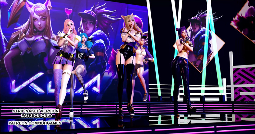 3D-Hentai Games: Gfriend - tarian kpop hot cewek manik-manik kaca ahri, akali, seraphine,...