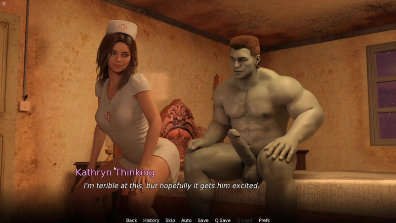 Future Money Man: Giant Muscular Guy Jerking Huge Cock Infront of Sexy Nurse