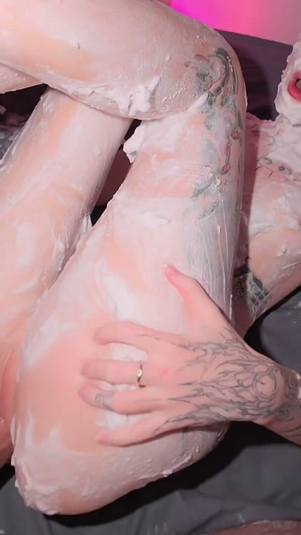 pinkloving: Tiktok Shaving Foam Girl Gives Deepthroat Then Gets Fucked Doggy...