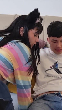 My stepbrother discovers me in the middle of live stream and ends up fucking me - Danner Mendez ft Min Galilea