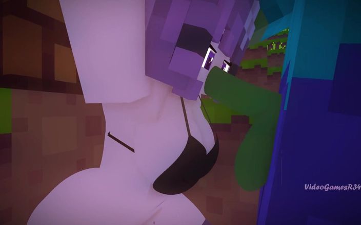 VideoGamesR34: Minecraft porn ज़ोंबी पेड़ के नीचे आराम करने वाली लड़की को चोदता है