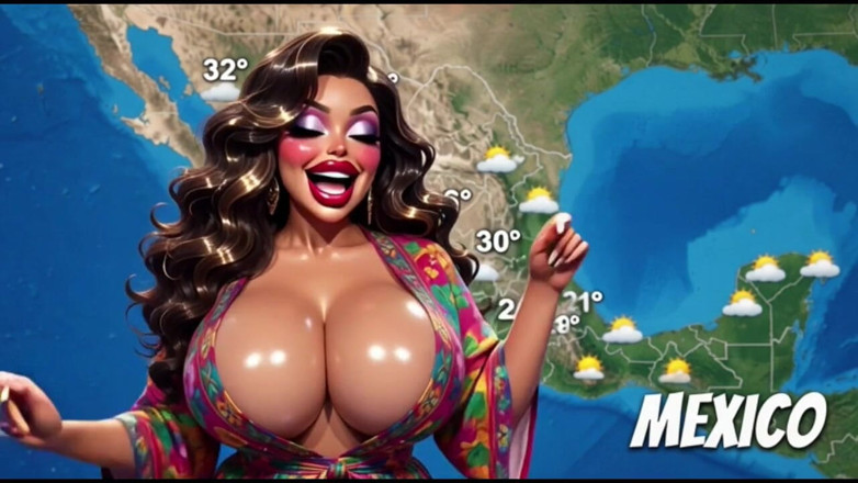 Hot girl dancing: 312. Weather Around the World, Comic Style, Ai