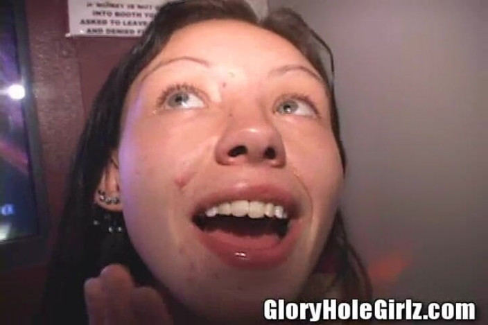 Glory Hole Girlz: Cute Acne Grease Bitch Sucking Out Sperm Black Cocks Too...