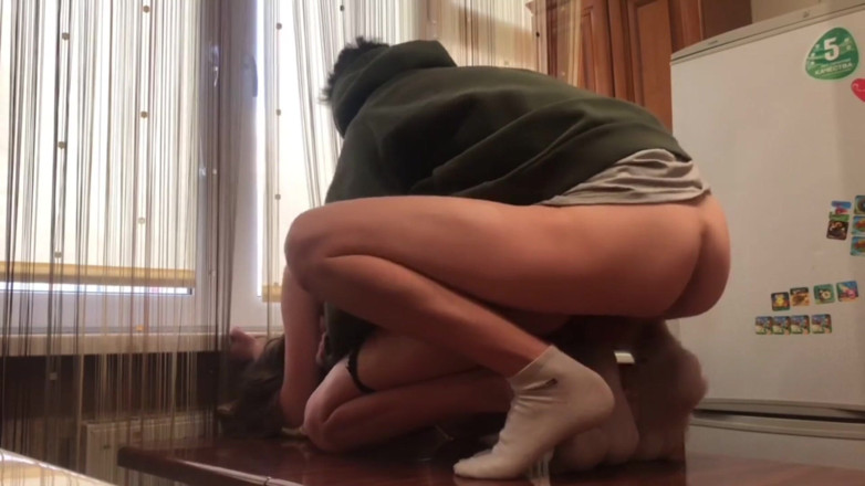 teenstep: My Classmate Fucks Me Doggy Style on the Kitchen Table...