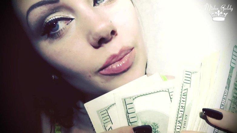 Goddess Misha Goldy: Money &amp; my lips perfect couple! ASMR
