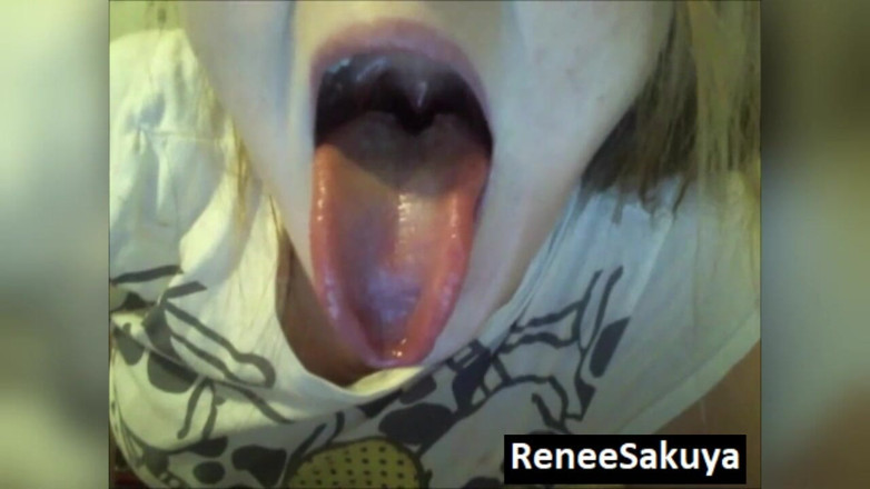 Renee Sakuya: Tongue play licking, swirling