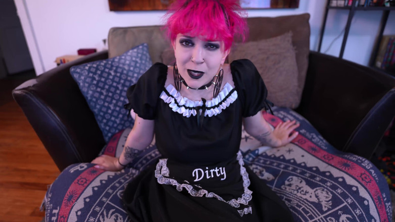 lilredvelvettt: Gótica empregada femdom punheta