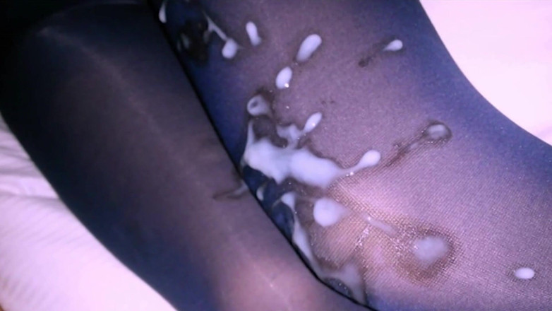 Nylon Xtreme: Masked teen blowjob with purple pantyhose