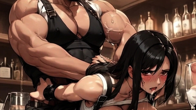 Spicy Toons: Tifa bertetek besar menghidangkan cermin mata semula jadi yang besar...