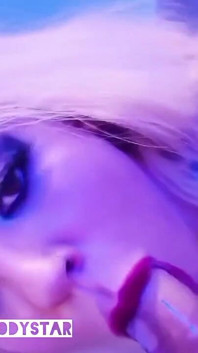 Busty Blonde Bimbo Slut Deepthroat and Fuck in Hotel Room