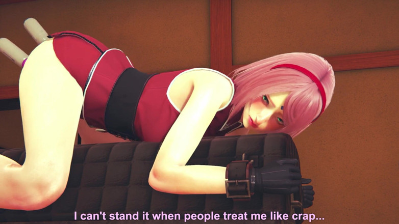 Waifu club 3D: Double vibrator in Sakura's ass and pussy
