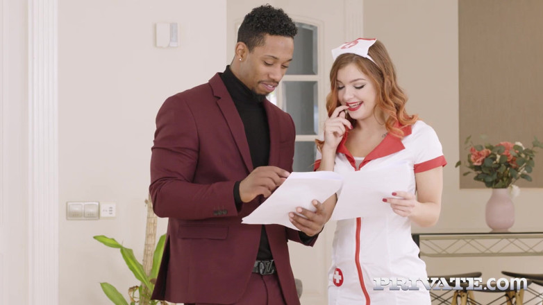 PrivateBlack: Nurse Renata Fox spreading her legs for a fantastic interracial...