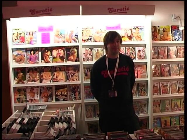 Lucky Cooch: Blonde stripper at the sex fair