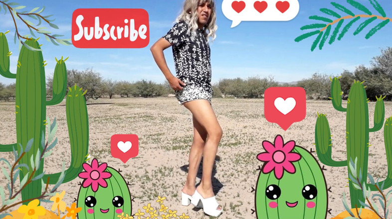 Misaelechowski: Sexy trans com vestido e salto fica nua em público...
