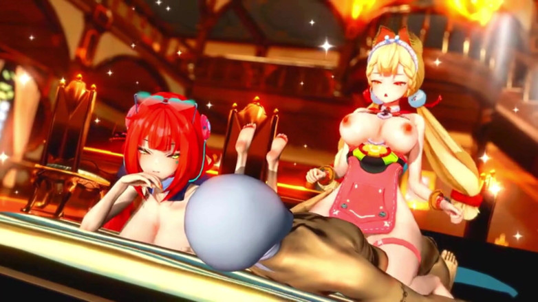 NSFWOtaku: Zenless Zone Zero - FFM Yuzuha and Alice Swap Cock and...