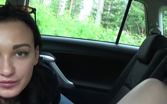 Qombol: Fucking my horny step-sister in car while daddy is outside