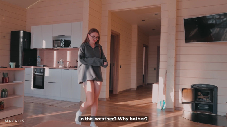 Lily Cute: Hot Stranger Knocks - She Lets Him in to Warm up!