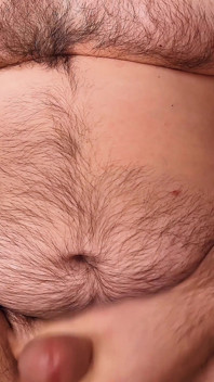 Big Hair German Bear Jerking off Mushroom Boner