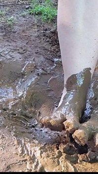 Barefoot Squishing & Playing in the Mud, Dirty Feet