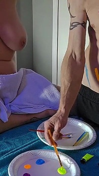 Body Painted MILF and Her Hot BF