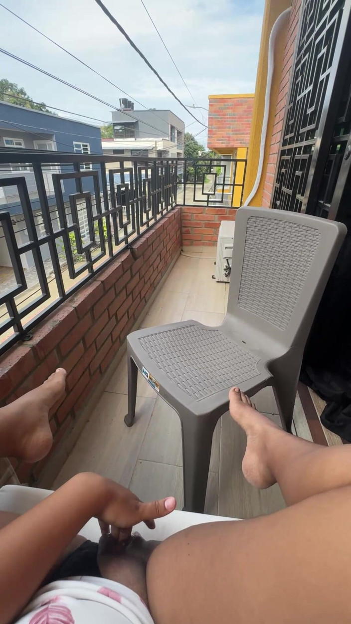 EMY_AND_JONH: Fucking My Wet Pussy on My Neighbors' Balcony