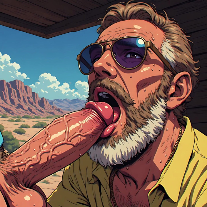 Erotic Man: Hunks Sucking in Aviators Art