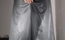 Naomisinka: Satin Silver Long Skirt Pissed and Cum Rag