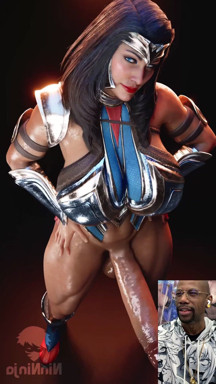 L6RD7BLU3 FUTA: ट्रांसजेंडर वंडर वुमन आपके चेहरे के सामने अपने मस्ती भरी नम लंड को लहराती है