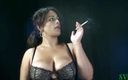 Wicked BBW smoking: Cougar smoking buxom lady gives mind-numbing blow job
