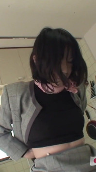 Shy Japanese granny In business suit
